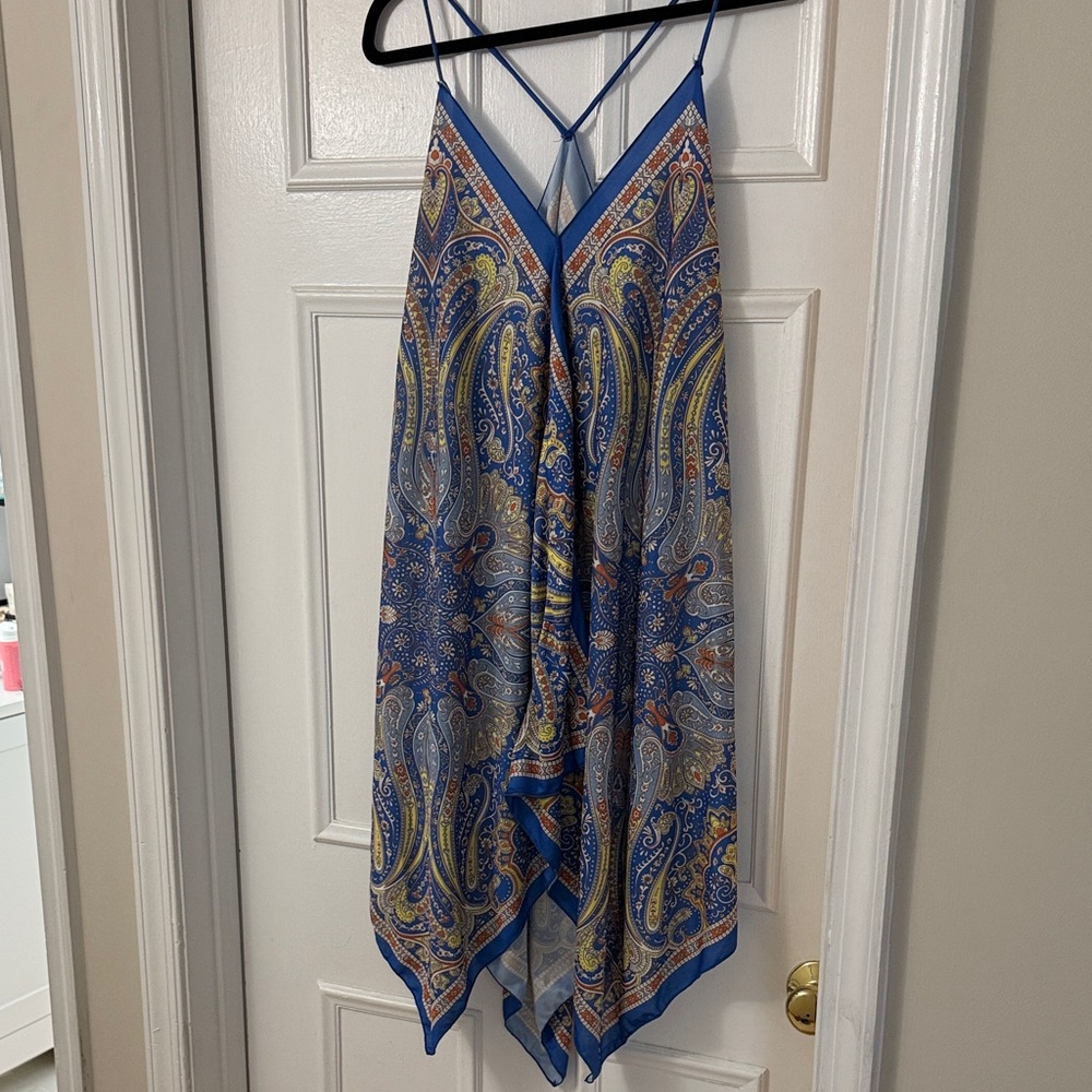 Paisley Print Blue and Yellow Pool Coverup